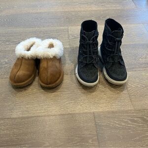 UGG Slippers and Sorel Winter Boots